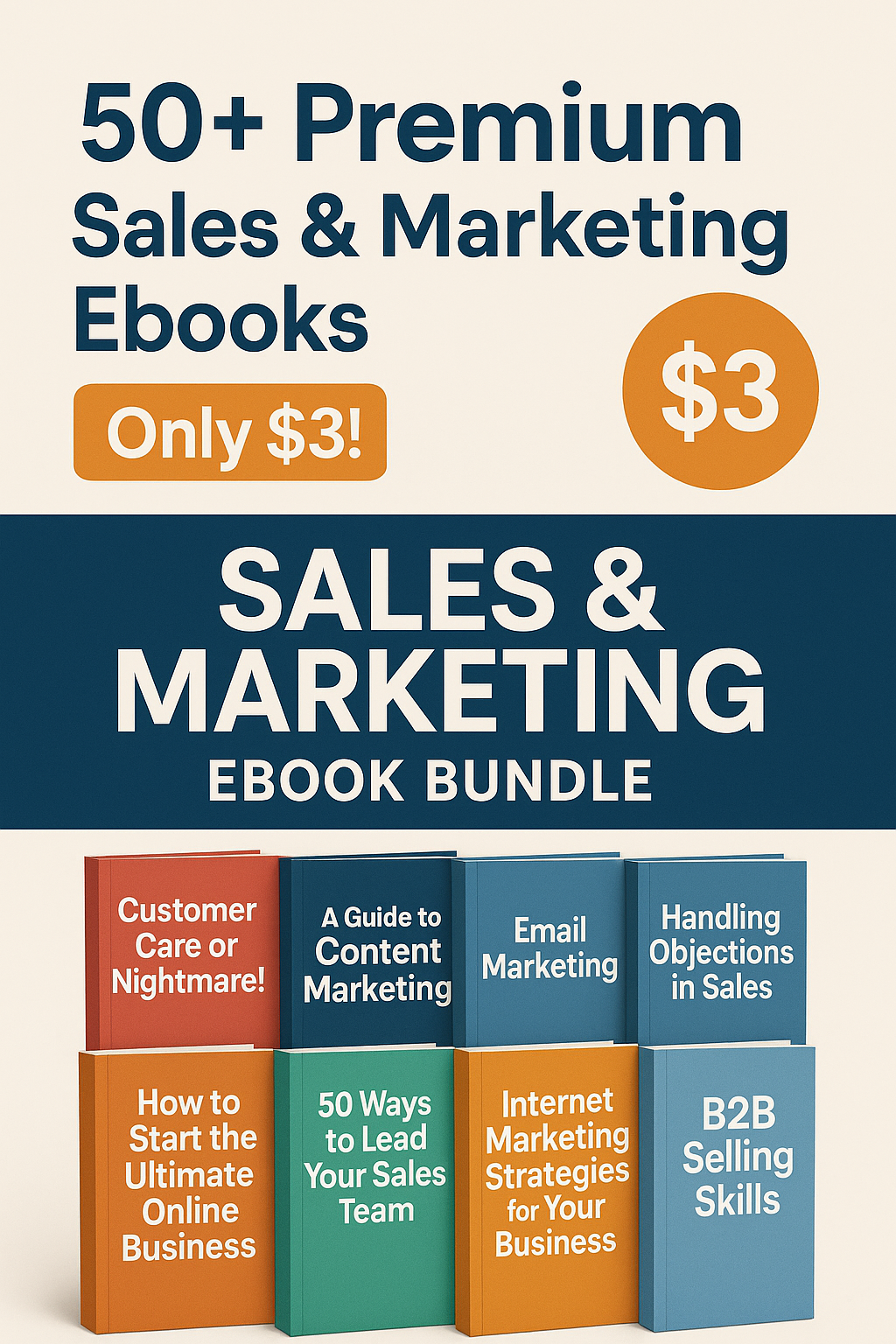 50+ Sales & Marketing Ebooks Bundle – Only $3!